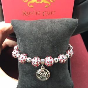 Rustic Cuff Jessica RUBY RED bracelet